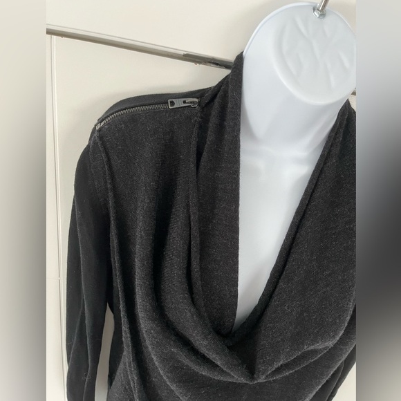 All Saints/ Drina Asymmetrical Cardigan/ Wool/ Shoulder zipper/ Size US 6 - Picture 7 of 14